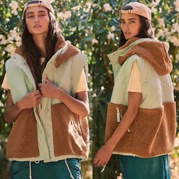 Free People Adventure Awaits Vest in Amber Combo L - Picture 8 of 8